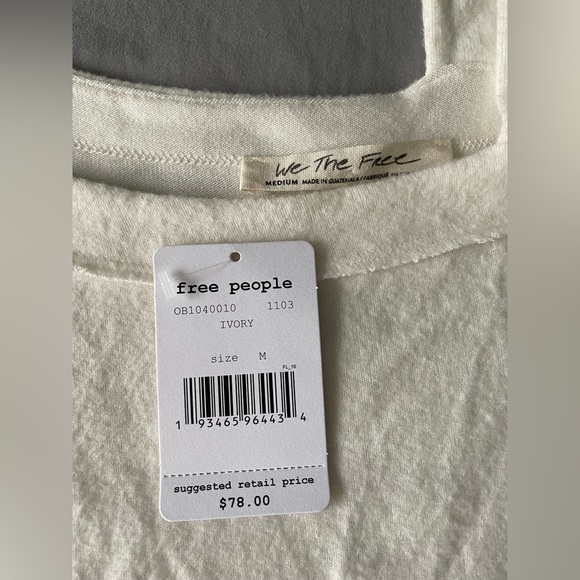 NWT Free People “Flaunt It Tee” in White/Ivory- Size Medium (currently $99.00) - Picture 4 of 6